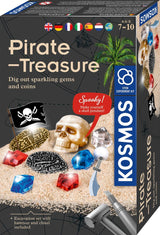 Kosmos dig out pirate treasure – experimenteerset – graaf je eigen piratenschat op – inclusief goudstukken, edelstenen en schatkaart – piratenschat opgraven