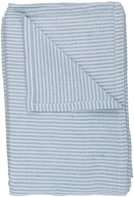 Arti casa tafelkleed 150x240 cm - tafelkleed gestreept - tafelkleed materiaal mix polyester katoen lurex - tafelkleed voor eettafel - wit en groen blauw