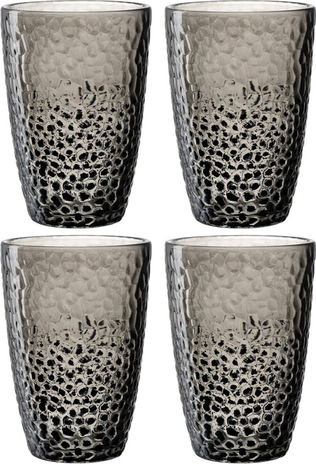 Leonardo matera longdrinkglas 340ml grijs - set 4
