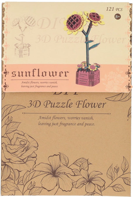 Lobbes speelgoed bv lobbes houten bouwpakket zonnebloemen 3d - creatief speelgoed 121dlg.