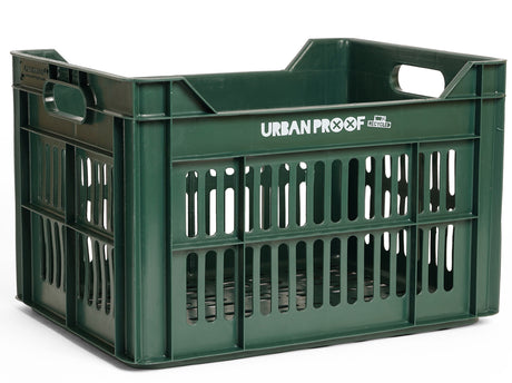 Urban proof fietskrat recycled kunststof 30l donker groen 40x30x25 cm