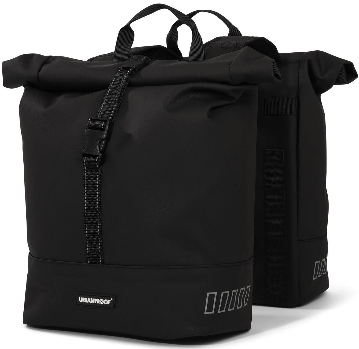 UrbanProof Urbanproof rolltop dubbele fietstas 38 liter zwart