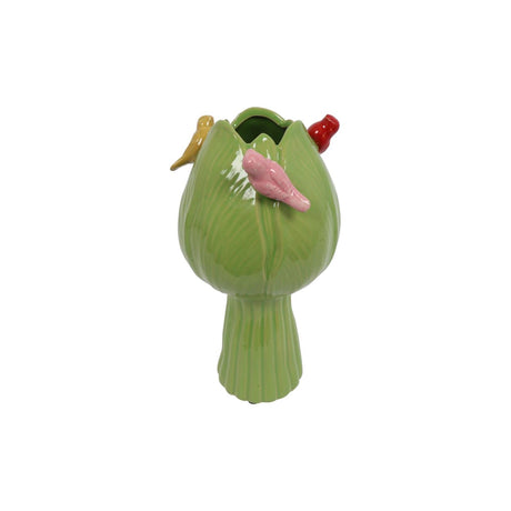 Countryfield vaas tulp met vogels s groen ø11cm