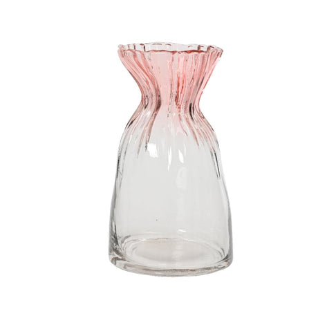 Decoris vaas glas h20.5cm zacht roze