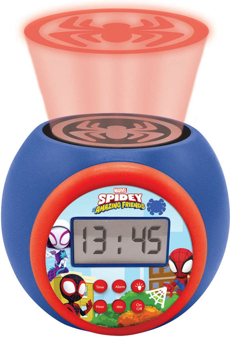 Lexibook projectiewekker spidey and his amazing friends met nachtlampje en timer in 3 kleuren