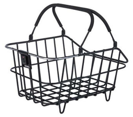 Basil Cento Alu Multi System Nordlicht - Bicycle Basket - On the Back - Black