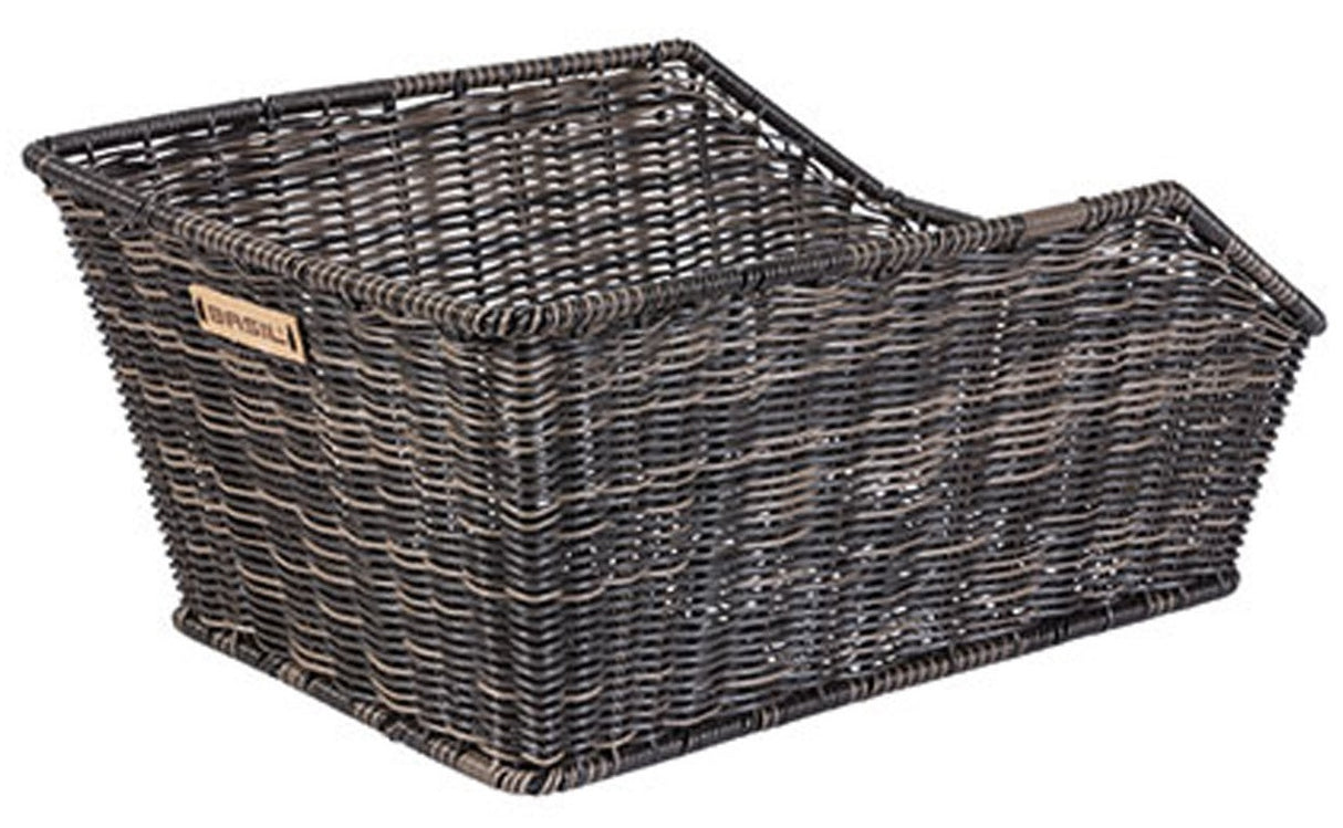 Basil Cento Rattan WSL Bicycle Basket na zádech včetně systému WSL Brown