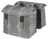 Basil elegance dobbelt cykelpose, chateau taupe, genanvendt kæledyr, universal bro, 40-49L