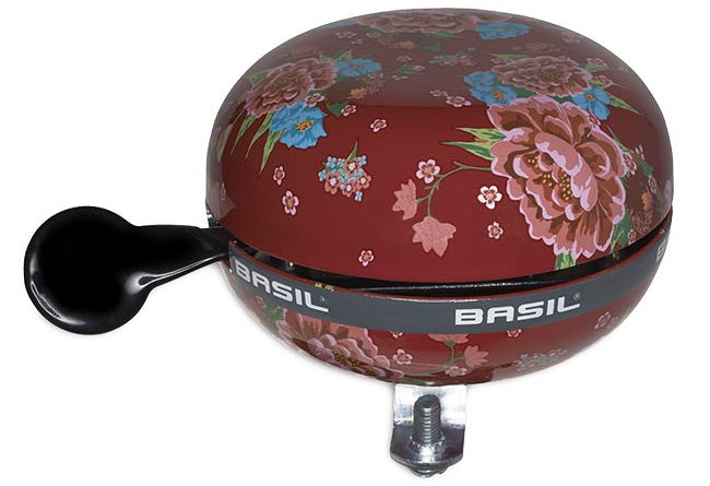 Basil Bloom bicycle bell 80 mm red with flowers