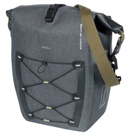 Basil Navigator Storm Mik Side Bicycle Bag - Sporty og funksjonell enkelt sykkelpose - Svart - 100% vanntett