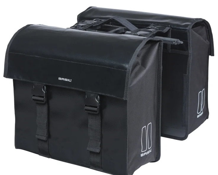 Basil Doble Bolsa de bicicleta urbana MIK 48-53 Litros - Negro