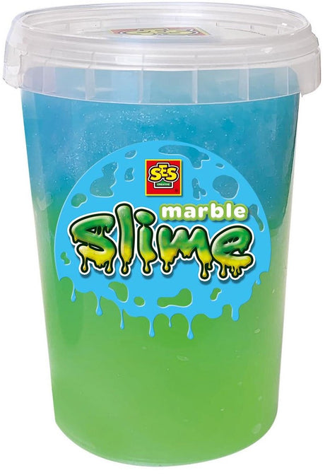 Ses creative slijm marble - groen en blauw met marmereffect - vanaf 3 jaar - 200 g - glutenvrij - schoencadeautjes sinterklaas