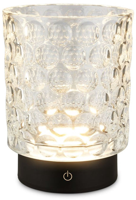 Briloner sunora - oplaadbare tafellamp - snoerloze tuinverlichting - glazen lamp - buitenlamp dimbaar - transparent - ø11 x 15 cm