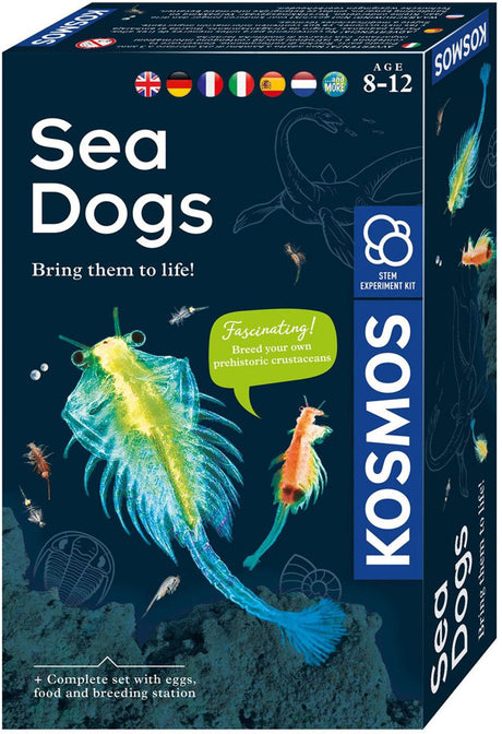 Kosmos sea dogs - experimenteerset - kweek je eigen pekelkreeftjes - ontdek artemia uit de tijd van de dinosauriërs - inclusief vergrootglas - stem speelgoed - vanaf 8 jaar