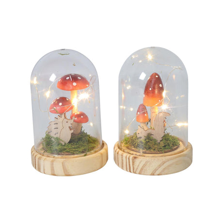 Countryfield stolp paddenstoel led ditta naturel hout ã˜9,5xh13,5cm