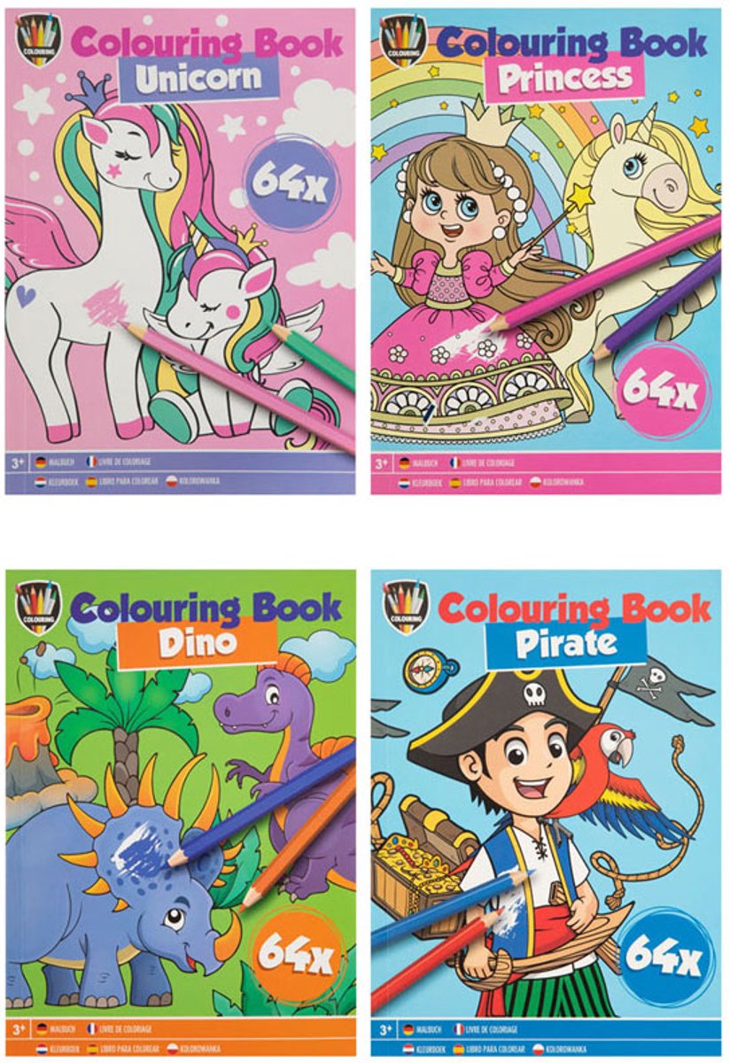 Creative craft group kleurboekjes set - 12 stuks a5 voor kinderen.