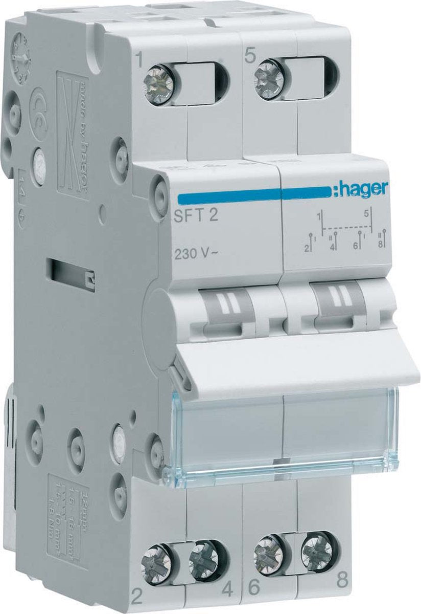 Hager modulaire omschakelaar 2 polig - sft240