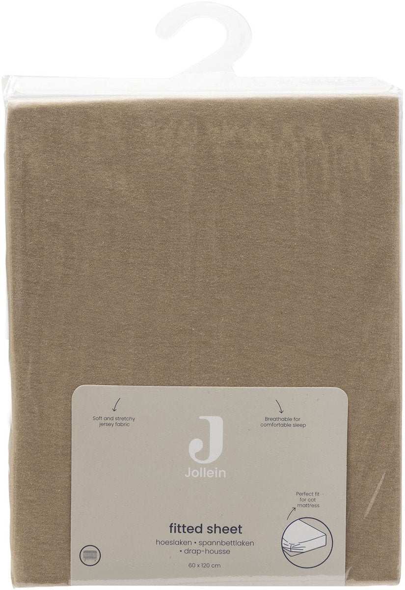 Jollein hoeslaken wieg - 40 50x80 90cm - jersey - hazel