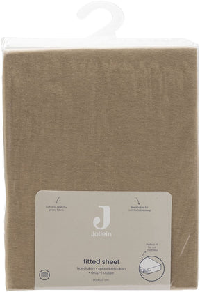Jollein hoeslaken wieg - 40 50x80 90cm - jersey - hazel