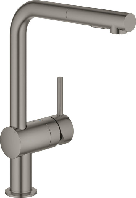 Grohe minta keukenkraan - met handdouche - 2 straalopties - mat antraciet (brushed hard graphite)