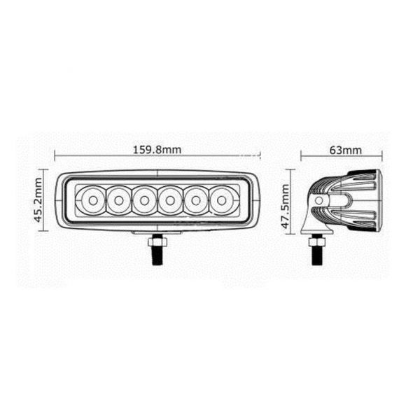 Arbeitslampe rechteckige LED 160 mm