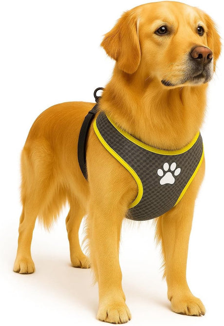 Flamingo harnas hond – honden tuigje – harnas hond anti trek – hondentuigjes – hondentuig anti trek – step go tasha – grijs – maat xl – a:65cm b:90-115cm x 20mm x 5mm xl
