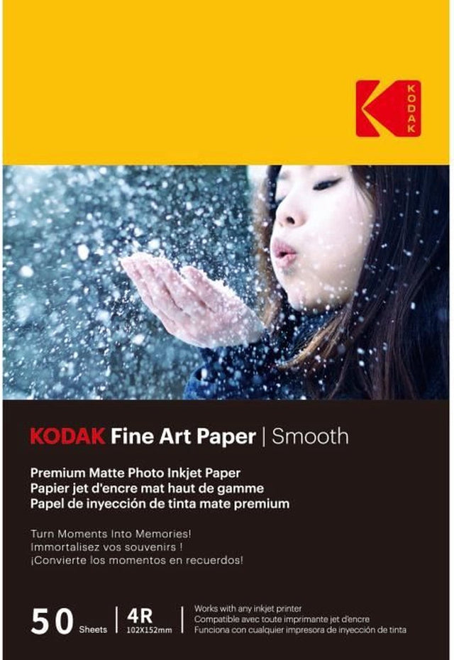 Kodak - 50 vellen van 230g m² fotopapier, mat, a6 formaat (10x15cm), smooth effect inkjet printen - 9891093