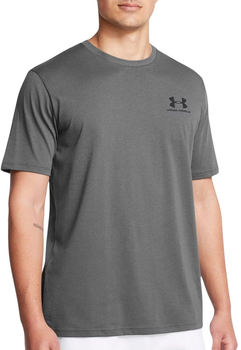 Under armour ua m sportstyle lc ss heren sportshirt - grijs - zwart