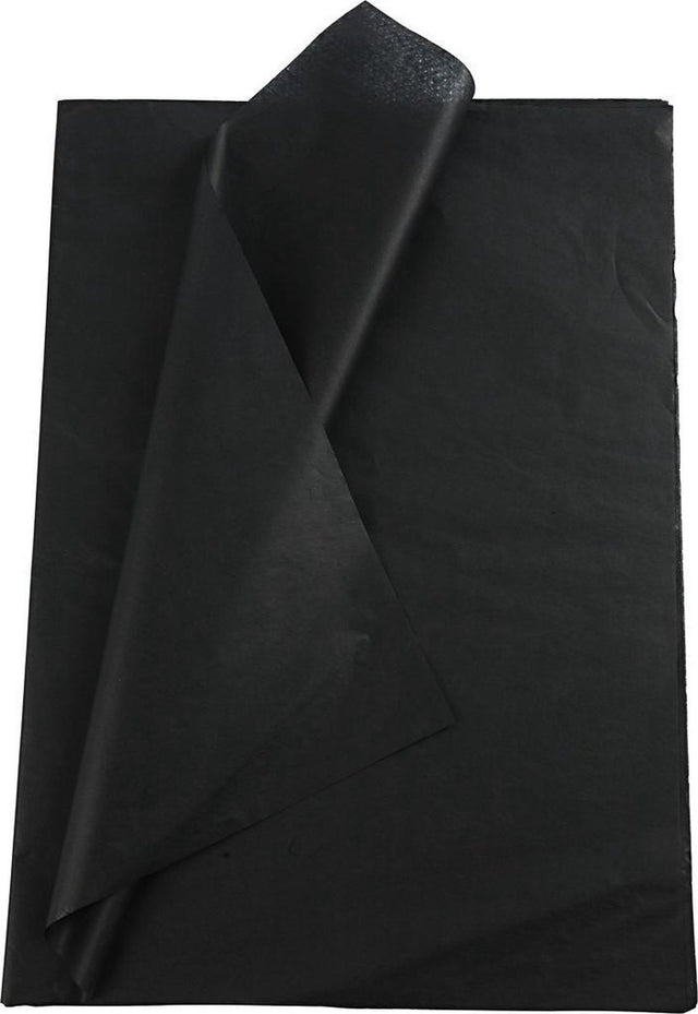 Creativ company tissuepapier - zijdepapier - crepepapier - vloeipapier - zwart - verpakken - decoreren - knutselen - 50x70 cm - 14 gram - 25 vellen