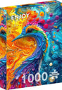 Enjoy puzzle legpuzzel marble feathers 1000 stukjes kleurrijk karton.