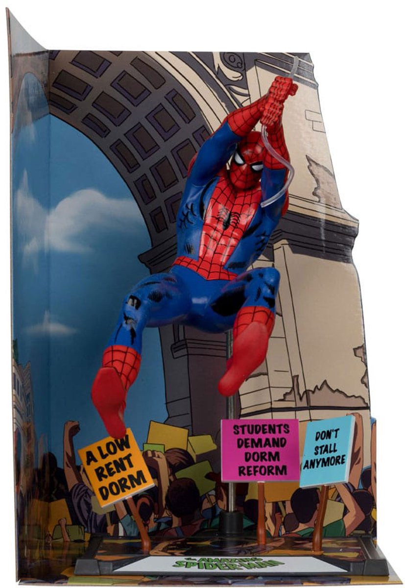 Mcfarlane toys marvel collection pvc statue 1 10 spider-man (the amazing spider-man #68) (gold label) 15 cm beeld