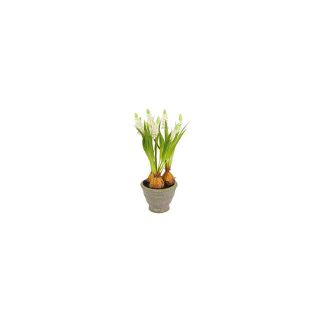Countryfield kunstbloem in pot muscari wit 12x17x28cm