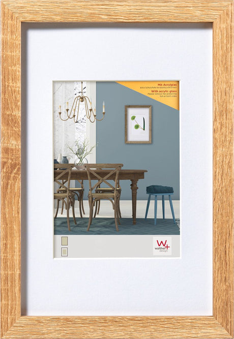 Walther fiorito - mdf houten lijst - fotoformaat 50x60 cm - kunstglas - lichten eiken