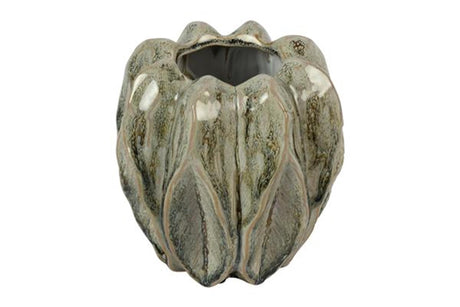 Countryfield vaas levi leaf s groen 14x14x15cm