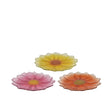 Decoris ontbijtbord bloem glas ø23xh2,5cm 3 assorti