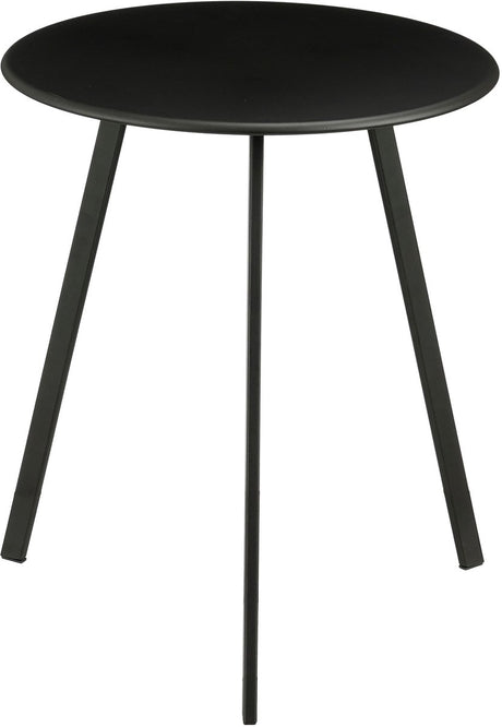 Mica decorations seatle bijzettafel voor buiten - salontafel rond - plantentafel en koffietafel - h45 x d38 cm - ijzer - zwart