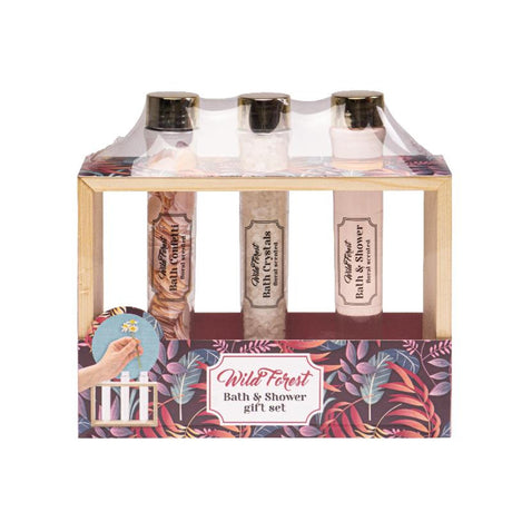 Source balance wild forest bad giftset flower met badconfetti, badcrystallen, bad-en douchegel.