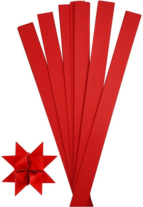 Creotime vlechtstroken, b: 25 mm, d: 11,5 cm, 100 stroken, rood