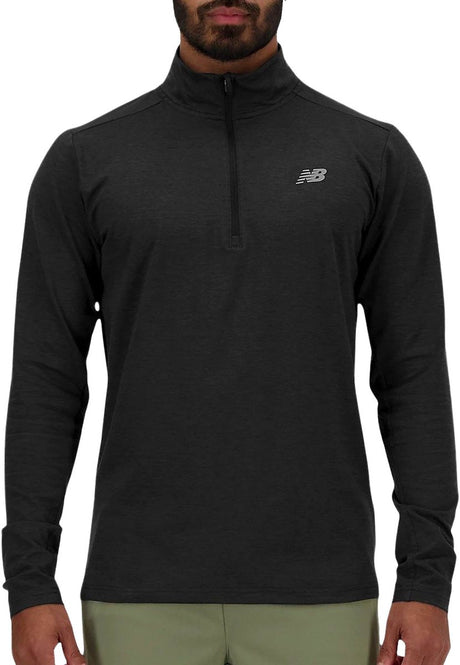 New balance space dye 1 4 zip heren sporttrui - black