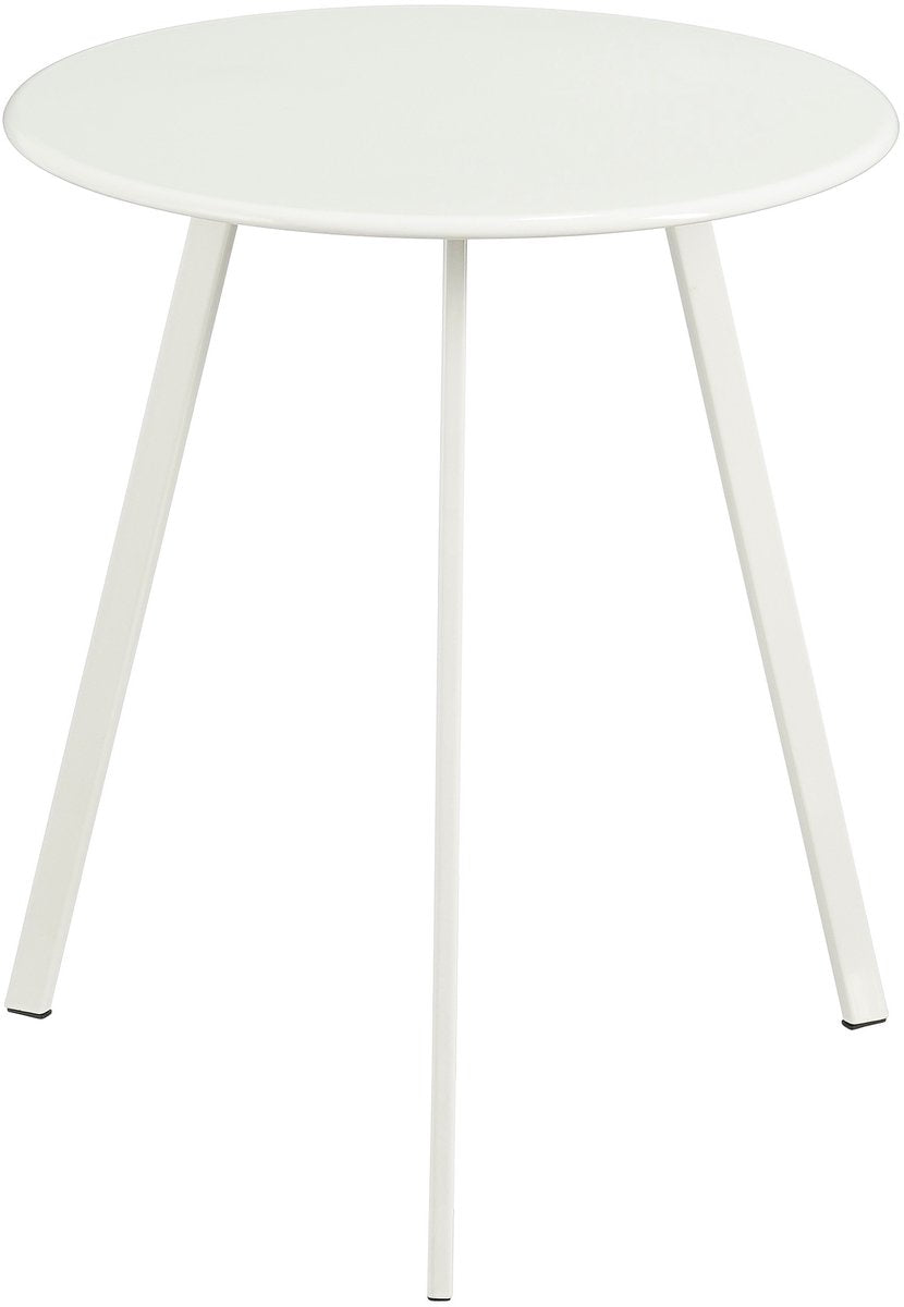 Mica decorations m seatle bijzettafel voor buiten - salontafel rond - plantentafel en koffietafel - h45 x d38 cm - ijzer - wit