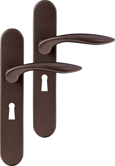 Differnz | groningen deurkruk | ovaal schild | sleutel 56 mm | brons