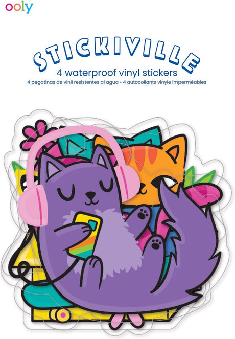 Ooly - stickiville stickers: silly kitties - vinyl (4 die-cut)