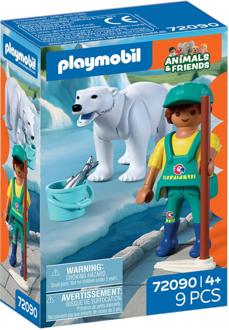 Playmobil dierentuin speelset ijsbeer dierenverzorger - fantasierijk speelgoed.