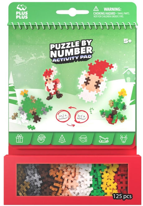 Plus-plus activity pad kerst 125 delige bouwset - 4383 - bouwspeelgoed - constructiespeelgoed - set met bouwstenen - vanaf 5 jaar