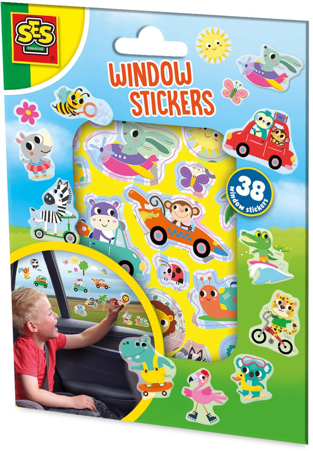 Ses creative ses - raamstickers - 38 herbruikbare raamstickers - vakantie thema
