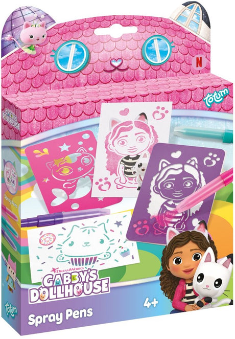 Totum gabby's popppenhuis spraypens blaaspennen - gabby's dollhouse creatief speelgoed knutselset - vanaf 3 jaar tekenen en kleuren