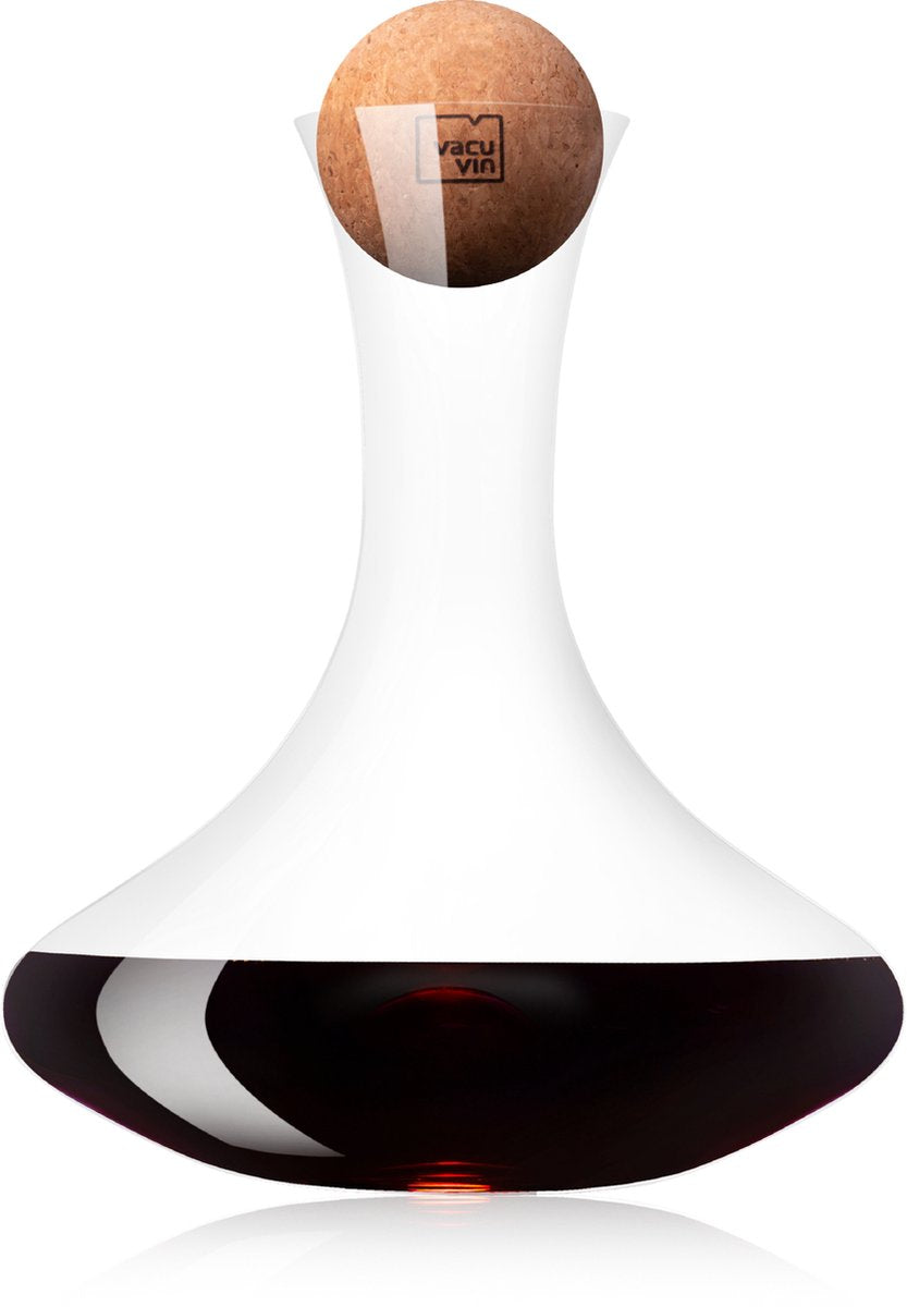 Vacuvin vacu vin decanteerkaraf 1 liter – kristalglas – inclusief kurken stopper – wijnkaraf voor rode en witte wijn