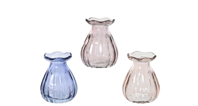 Vaas glas 3col ass d7 h9cm
