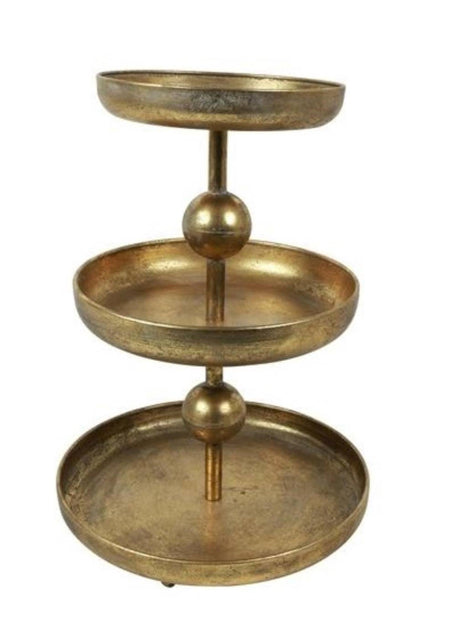 Country field countryfield etagere jaycee goud metaal ø30x41cm