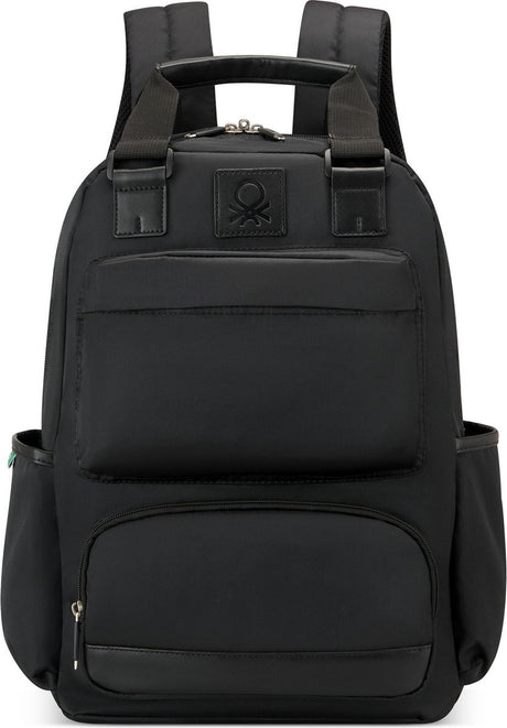 Delsey paris x united colors of benetton - color block - rugzak 15.6 inch laptopvak - zwart
